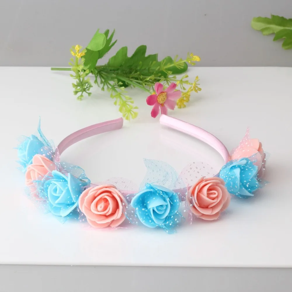 C новые Богемные аксессуары для волос стиль цветок Венок резинка Корона Милая