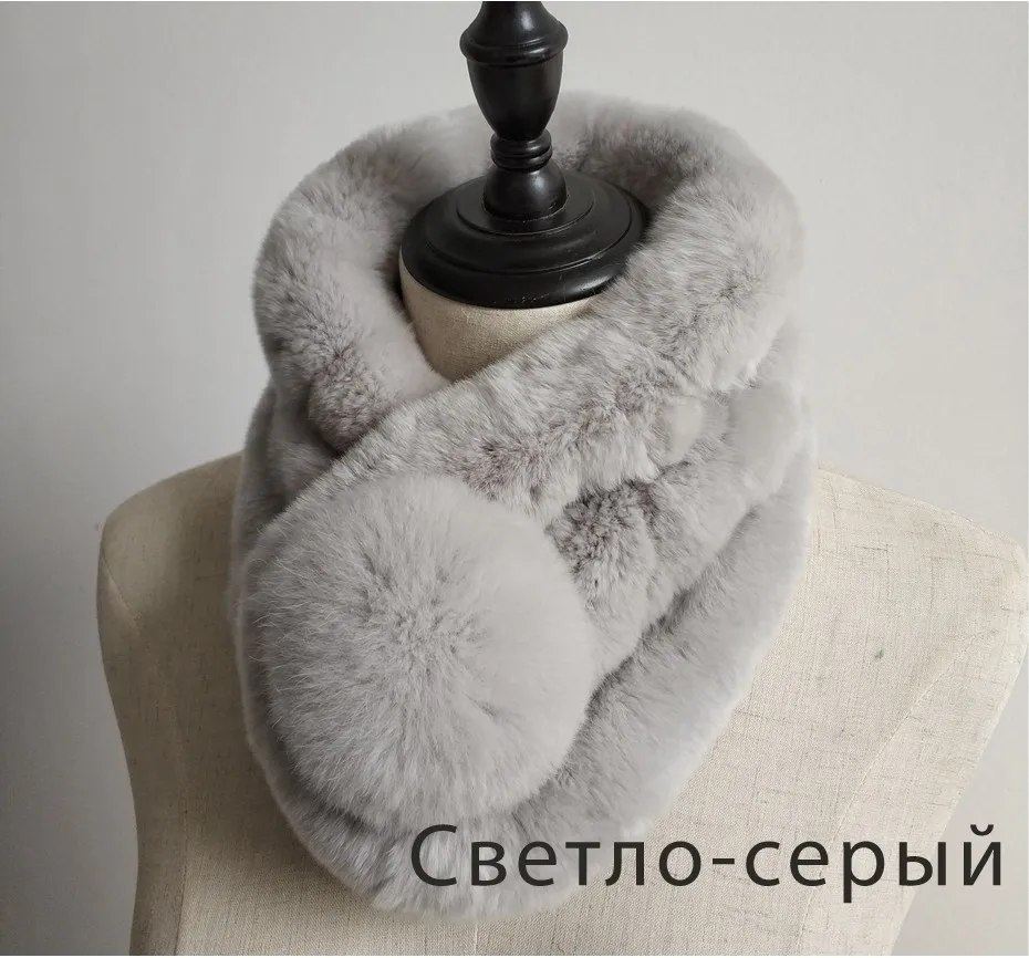 Для женщин шарфы, с натуральным кроличьим мехом шарфы Пушистый Зима для девочек Теплые мягкие кольцо шею 60x14 см LQ07027