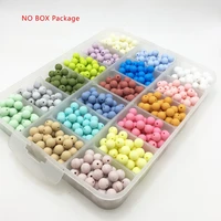 silicone beads 15mm 100pcslot teething necklace baby teether toy silicone bpa free chew charms newborn nursing accessory
