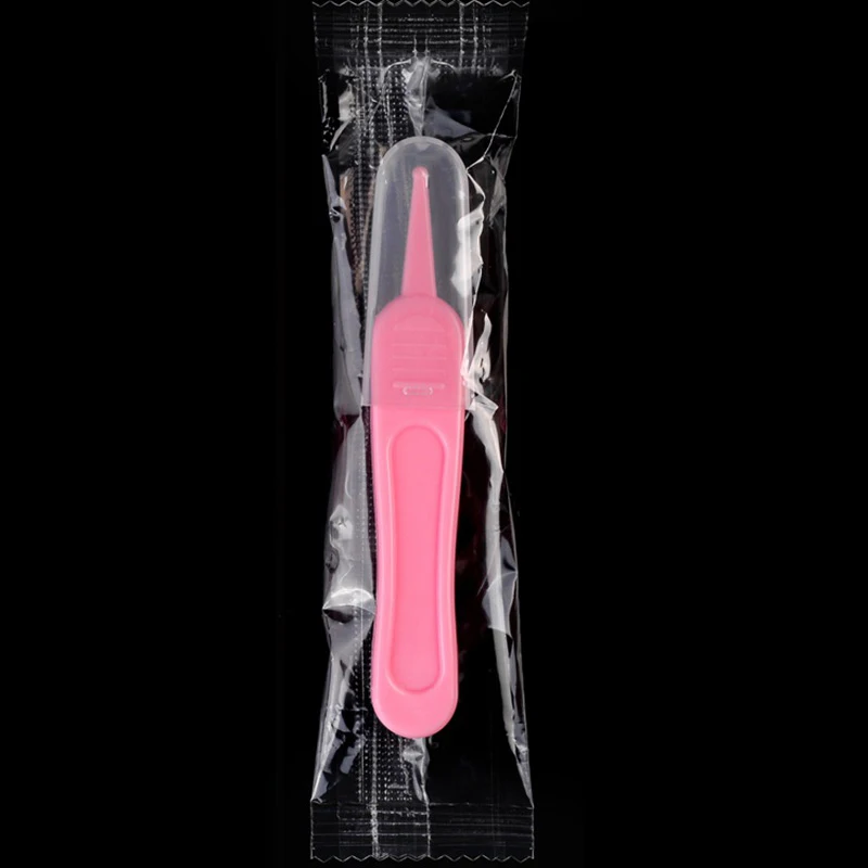 Pink color Детские влажные Пинцет для ушами, носом, пупком младенца очиститель Пинцет Pincet для Пластик нос Пинцет безопасность для новорожденных по уходу за ребенком - Цвет: Pink color