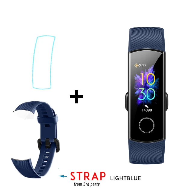 Смарт-браслет huawei Honor Band 5, пульсоксиметр, волшебный цветной сенсорный экран, плавающий ход, обнаружение пульса, сна, сна - Цвет: blue add blue