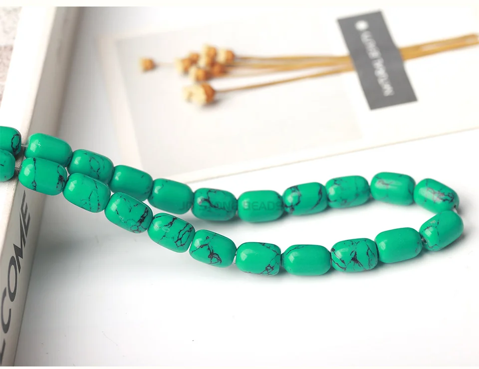 Howlite Бирюзовый Камень баррель свободные бусины драгоценный камень DIY ведро бусины браслет ожерелье Поиск аксессуаров для изготовления ювелирных изделий