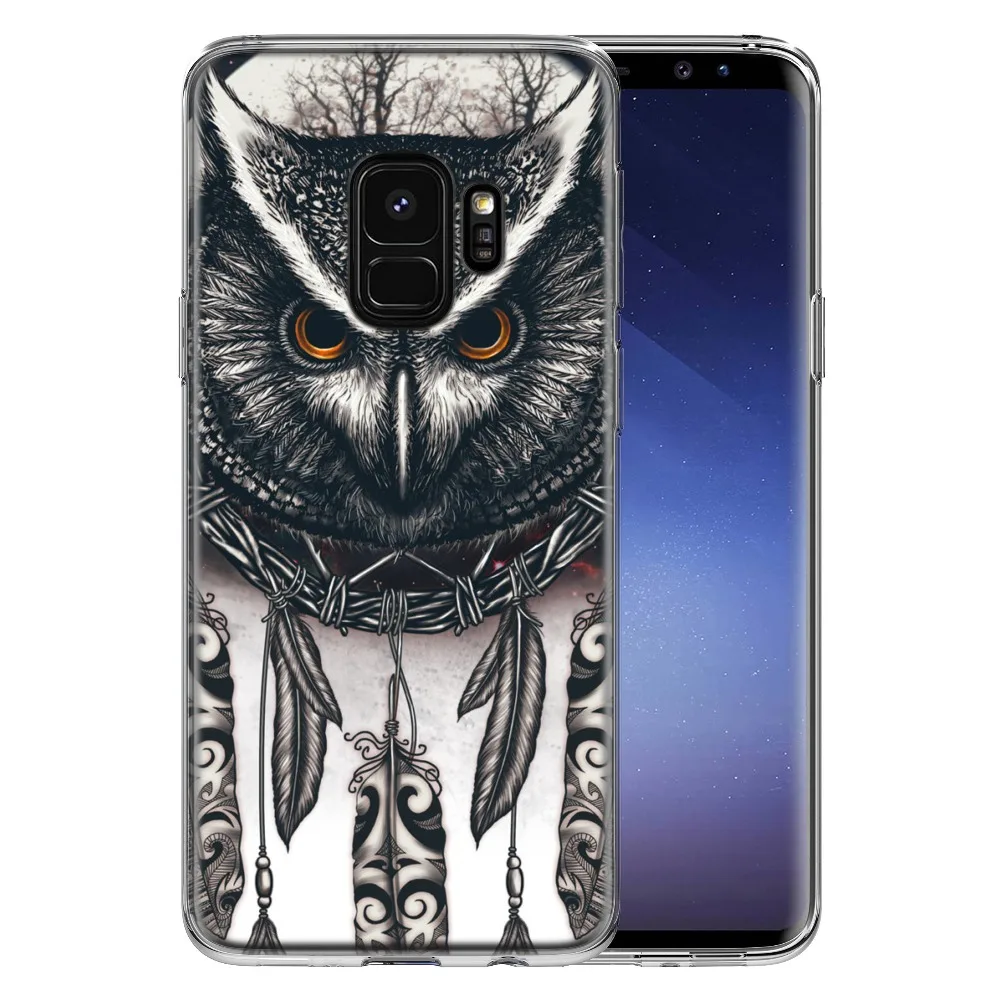 Ловец снов кошка волка совы мягкий силиконовый чехол для Samsung Galaxy S6 S7 край S8 S9 плюс
