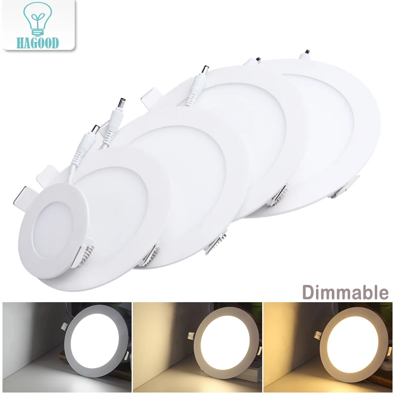 

Ultra-thin Dimmable Real Full Power LED Panel Ceiling Lamp LED Downlight 3W/4W/6W/9W/12W/15W/18W/24W Warm/Cold White