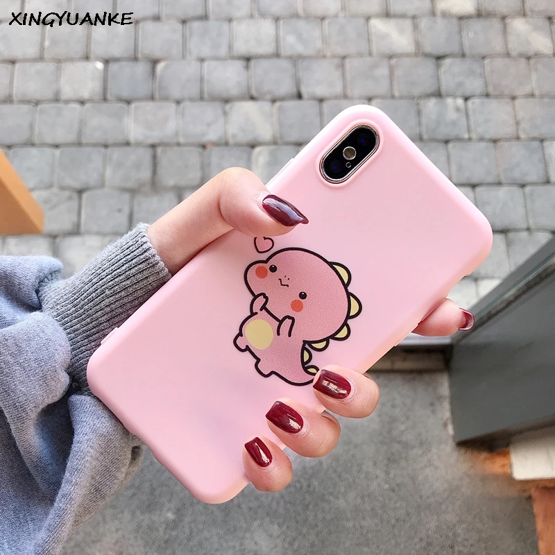 Милый чехол для телефона с динозавром из мультфильма для iphone 7, 6, 6 S, 5, 5S, 8 Plus, чехол для iphone 11 Pro, X, XR, XS MAX, силиконовый чехол ярких цветов