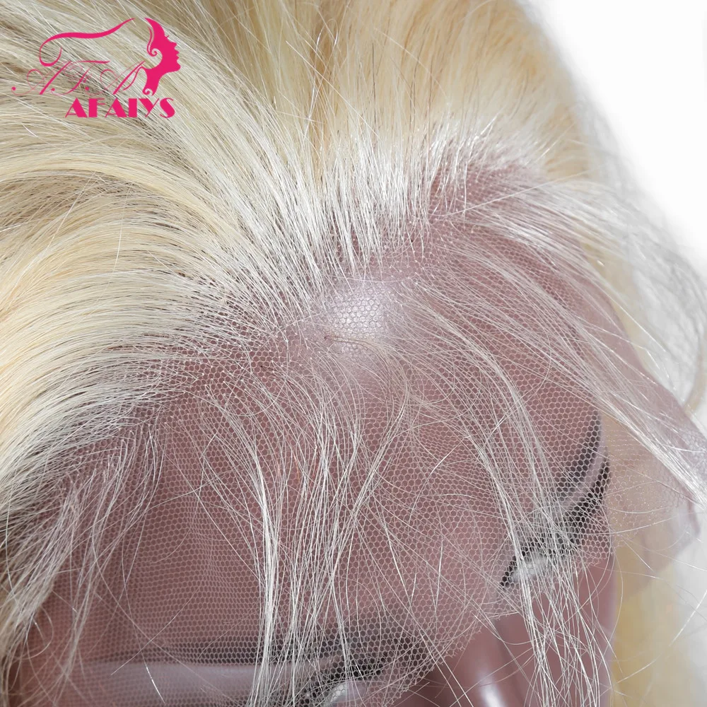 Блондинка Синтетические волосы на кружеве человеческих волос парики 13x6