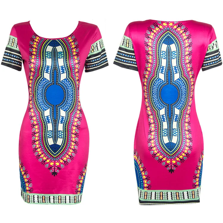 Женские платья в африканском стиле Dashiki традиционная одежда с принтом синего