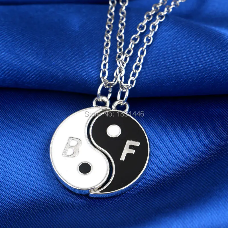 Unique Vintage Handmade Best Friends Yin Yang Puzzle Pendant Chain Necklaces For Friendship Christmas Gifts (1Set=2PCS) | Украшения и