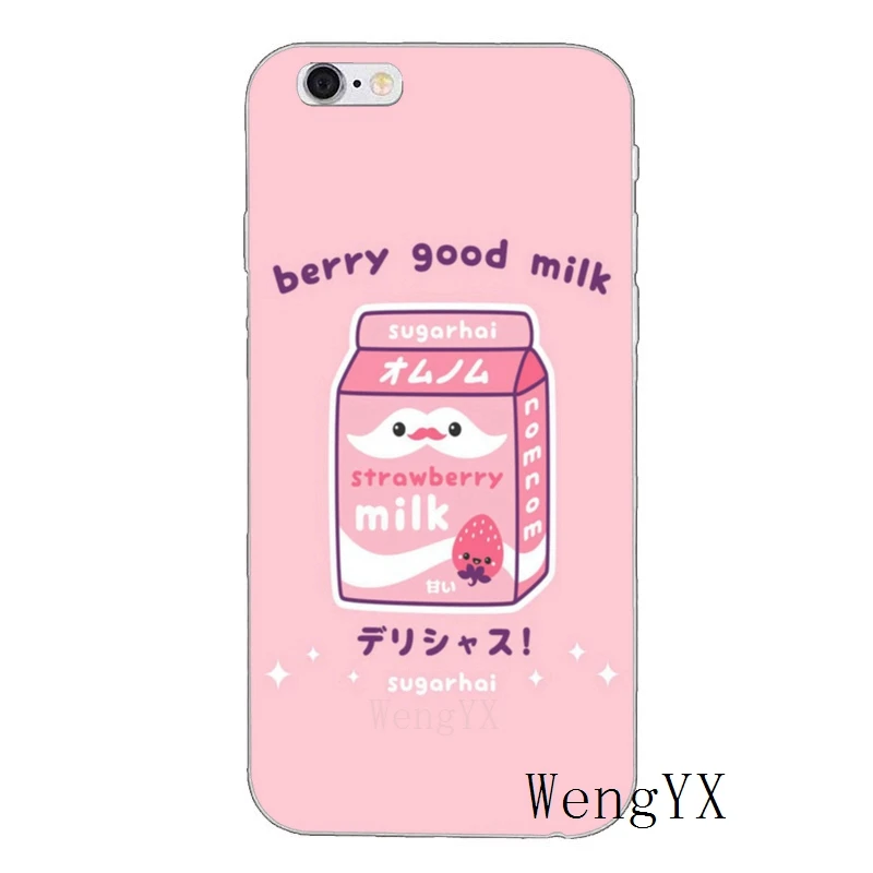 Kawaii японский клубничный молочный силиконовый чехол для телефона для huawei P30 P20 P10 P9 P8 pro Lite plus P Smart Mini GR5 - Цвет: Strawberry-Milk-A-04