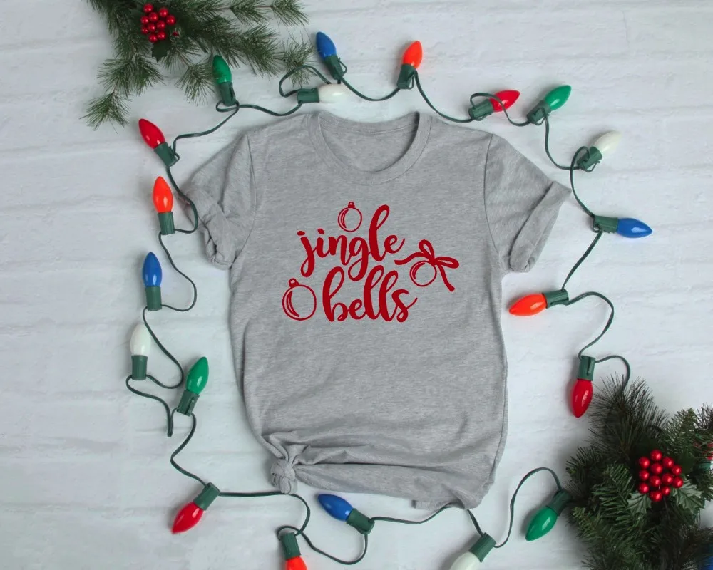 Футболка Jingle bells унисекс с графическим рисунком праздничная вечевечерние НКА