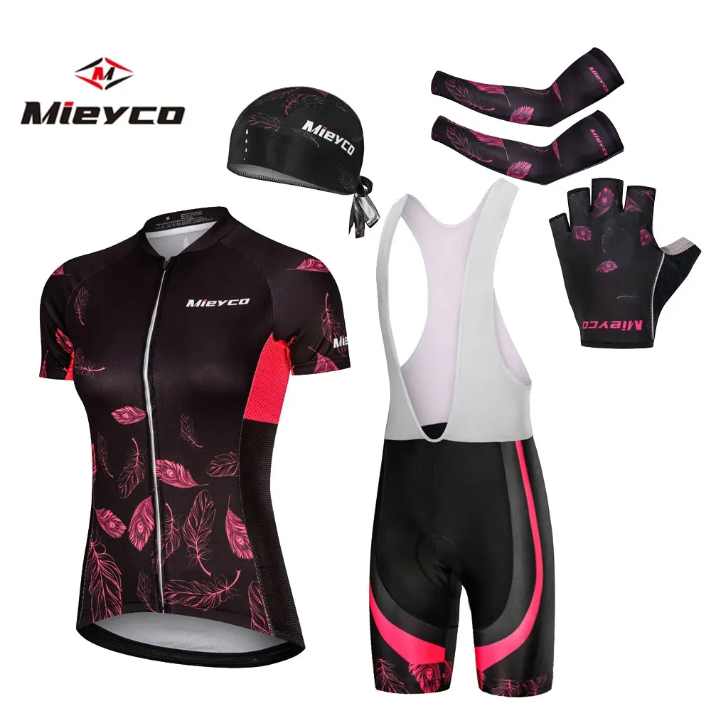 Фото Mieyco женский Быстросохнущий комплект для велоспорта, летняя одежда для горного велосипеда с защитой от уф, дышащая одежда для велоспорта №3