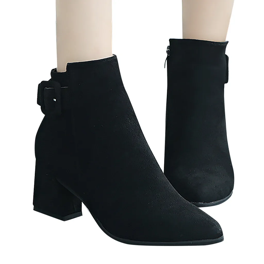 Женские ботильоны из флока на платформе женская зимняя обувь молнии большие