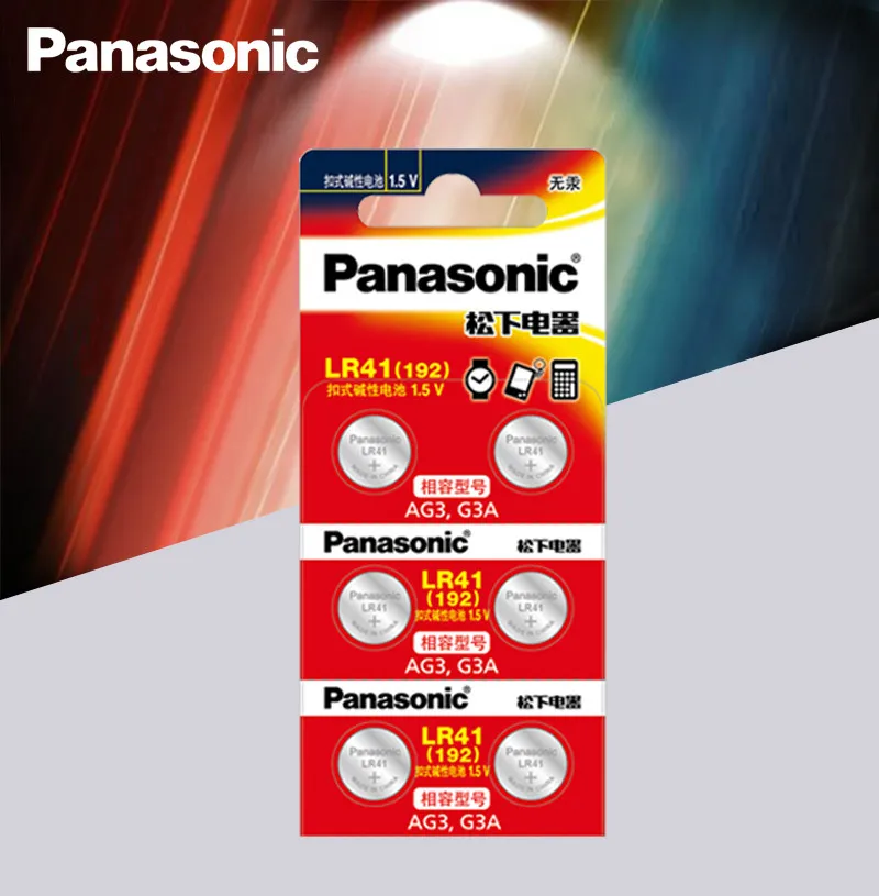 6 шт./лот LR41 батарейки таблеточного типа Panasonic SR41 AG3 G3A L736 192 392A трансформаторного двигателя Mn-Zn/MnO2 1,5 V литиевая Миниатюрный элемент питания