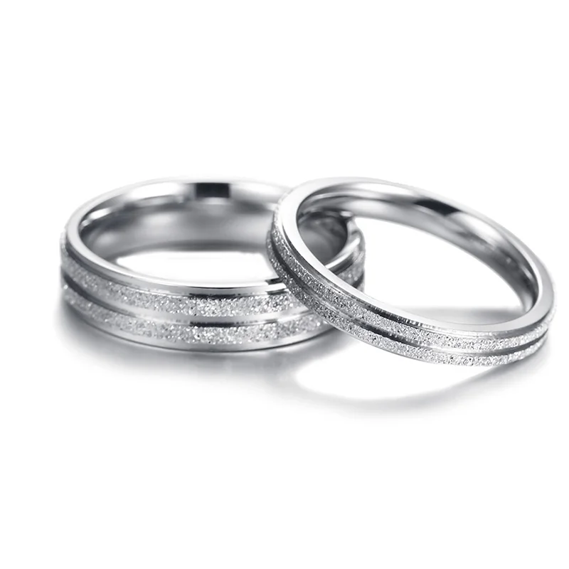 Обручальные кольца серебристого цвета из нержавеющей стали красивая