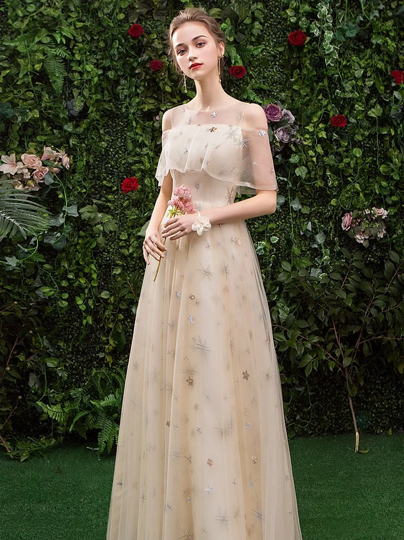 Элегантное летнее вечернее платье-Ципао со звездами и блестками элегантное