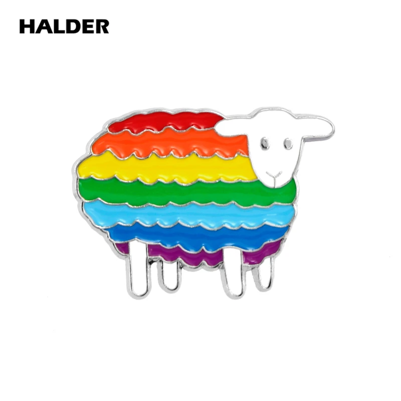 Halder модные радужные овечки маленькие ягненки пышные Облака цветок броши Нагрудный значок покрытый эмалью одежда значок для рюкзака украшения из джинсы