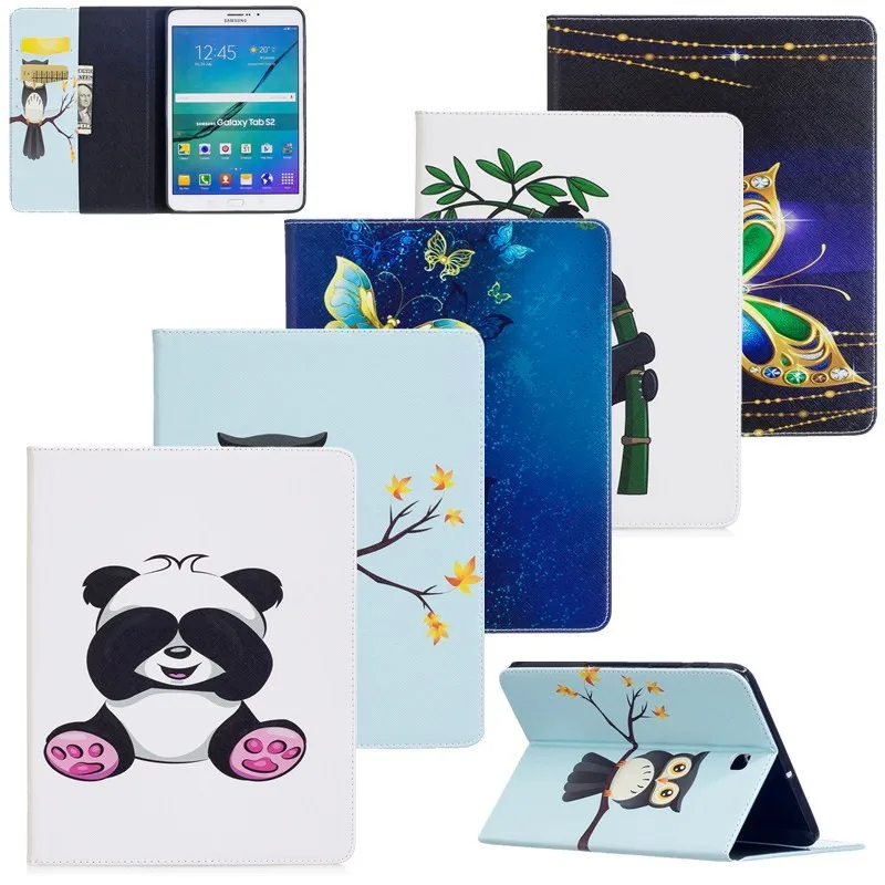 Модный окрашенный умный чехол-подставка из искусственной кожи для Samsung Galaxy Tab S2 T710