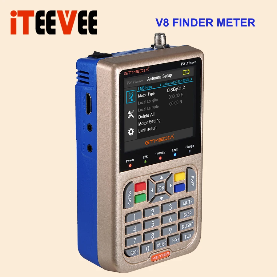 GT медиа/Freesat V8 прибор обнаружения метр DVB-S2/S2X цифровой спутниковый искатель высокой четкости спутниковый измеритель Satfinder 1080 P