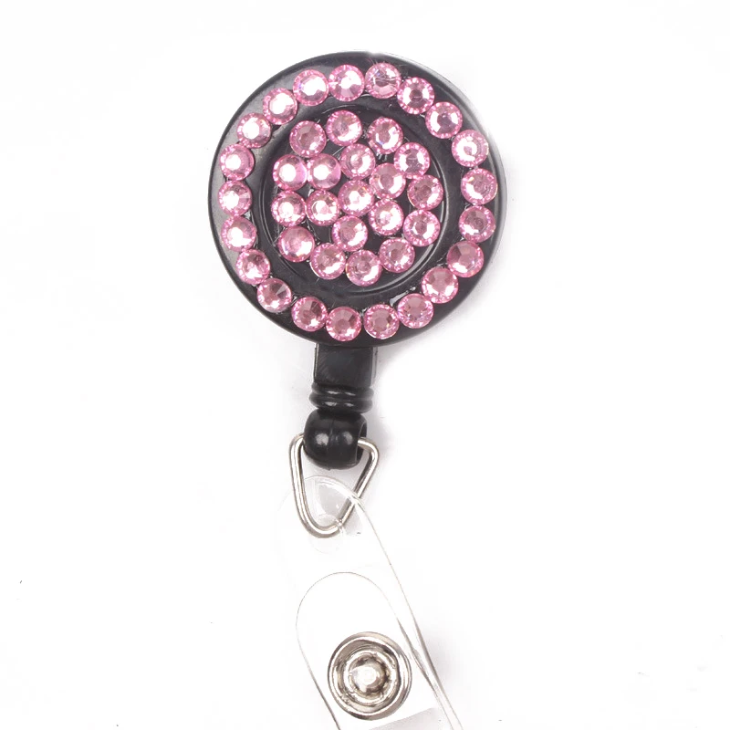 Plastic Retractable Badge Reel ID Card Holder Stationary Pull Key Name Tag Holders Round Translucent Buckle|Бейджи и аксессуары| |