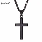 Цепочка мужская из нержавеющей стализолотого цвета, с крестом, GP952H, подвеска в форме черного Креста