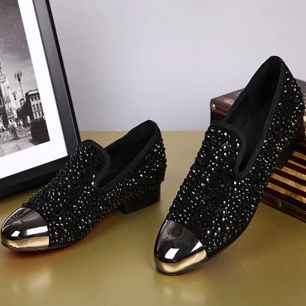 

Real Leather Men Flats Shoes Luxury Diamond 2016 New Sping Men Loafers Slip On Wedding Shoes Outwear Dress Shoes Driving Shoes