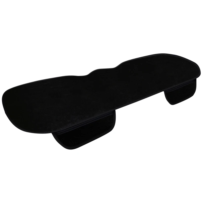 Black back seat Автомобильные чехлы для сидений, зимние теплые Универсальные Меховые чехлы для сидений автомобиля, накладка на переднюю и заднюю подушку, защитные коврики, автомобильные аксессуары для интерьера - Название цвета: Black back seat