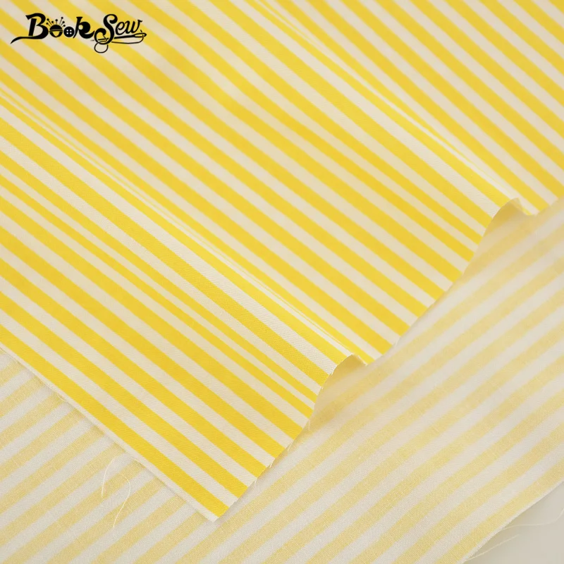 Booksew Новый 100% хлопок саржевая ткань высокого качества желтые полоски дизайн