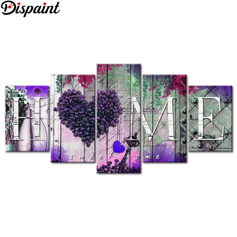 

Dispaint 5pcs Full Square/Round Drill 5D DIY Diamond Painting "Home scenery" Multi-picture Combination Embroidery 5D Decor