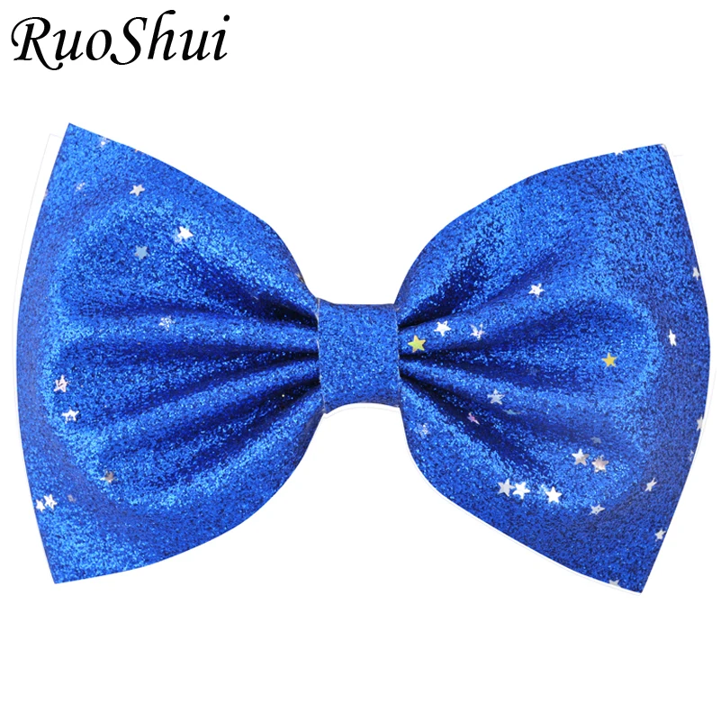 4.5 inches Glitter Leather Hair Bows for Girls Star shining Grip Sequin Hairpins Baby Child Barrettes Accessories | Аксессуары для