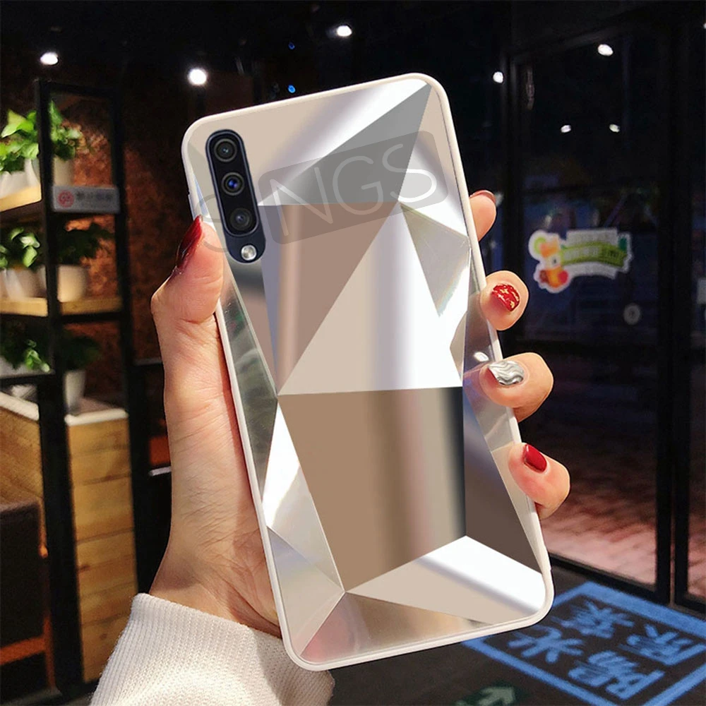 Luxury Diamond Texture Mirror Case For Samsung Galaxy S7 S8 S9 S10 Plus TPU Soft Candy J A Series Note 8 |