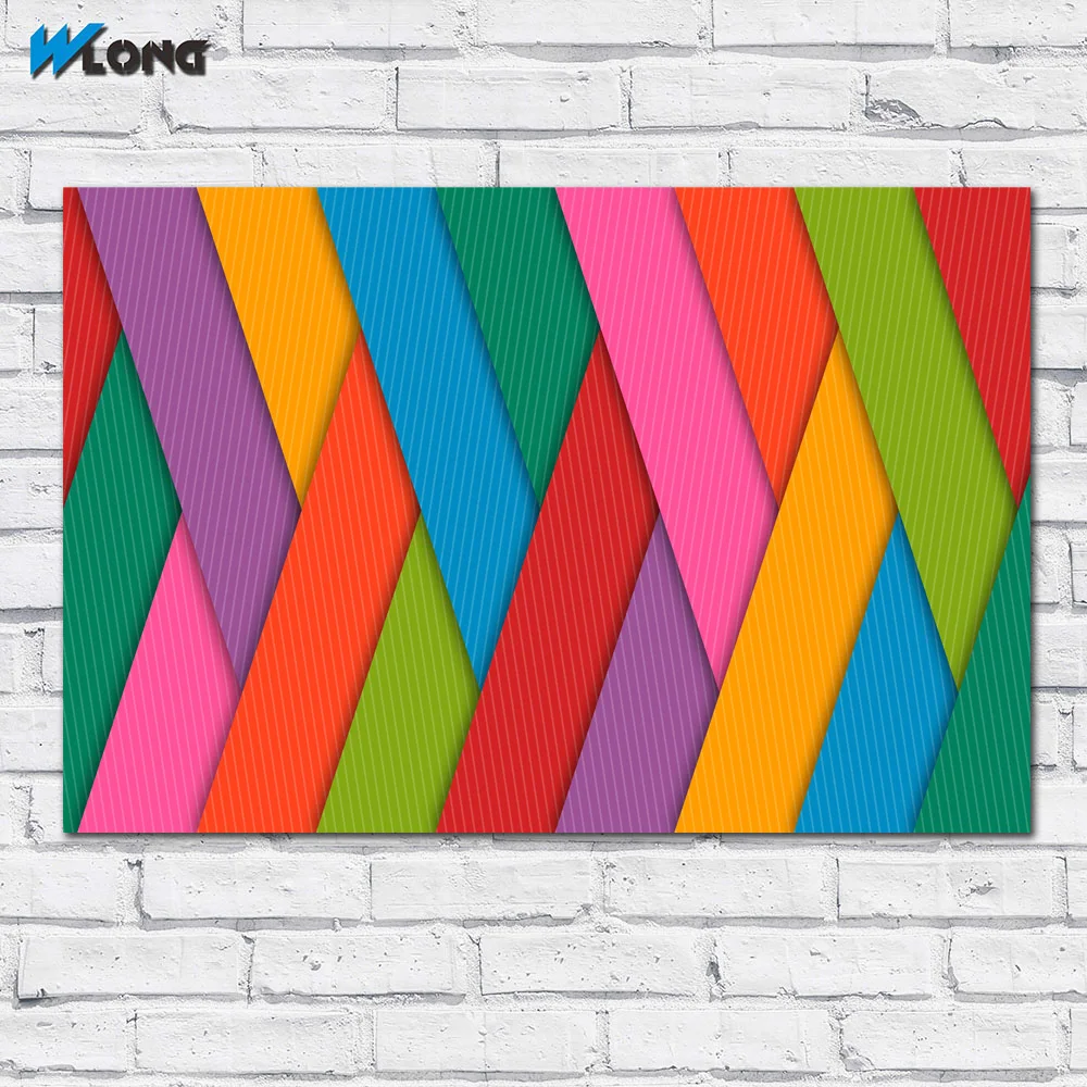 

large size Printing Oil Painting colorful stripes cross lines art canvas print pictures for living room and bedroom No Frames