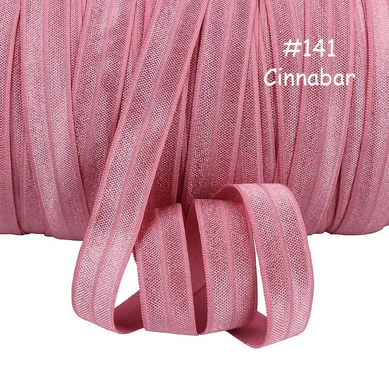 

Free shipping #141 cinnabar foe elastic ribbon, more than 100 colors 5/8" solid color foe elastic ribbon for hair accessories