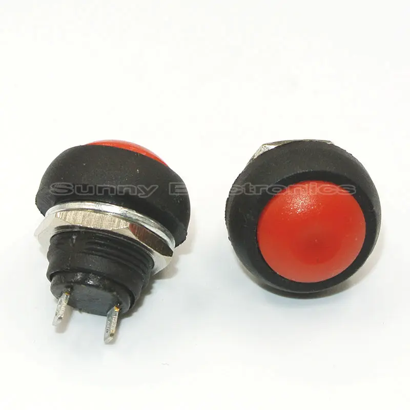 100pcs Red 12mm 250V Waterproof Momentary Push button Switch