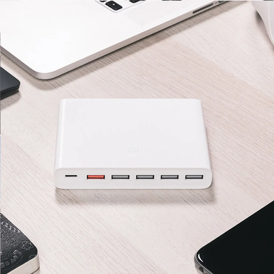 Оригинальное зарядное устройство Xiaomi Mi USB C 60 Вт Smart 3 0 быстрое Type и A выход 6 портов