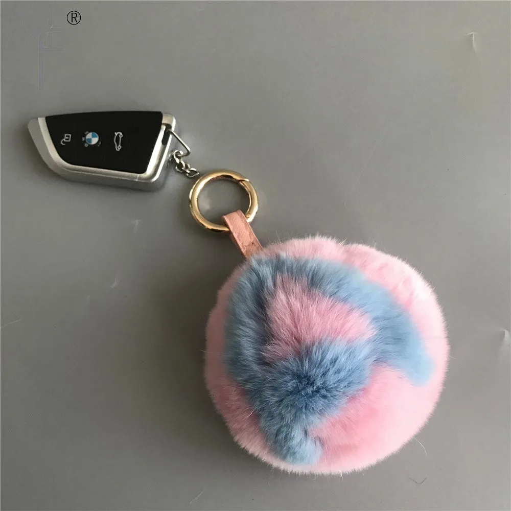 Magicfur ABcharm Начальная буква A Z Настоящий мех кролика розовый W Комплект синего цвета