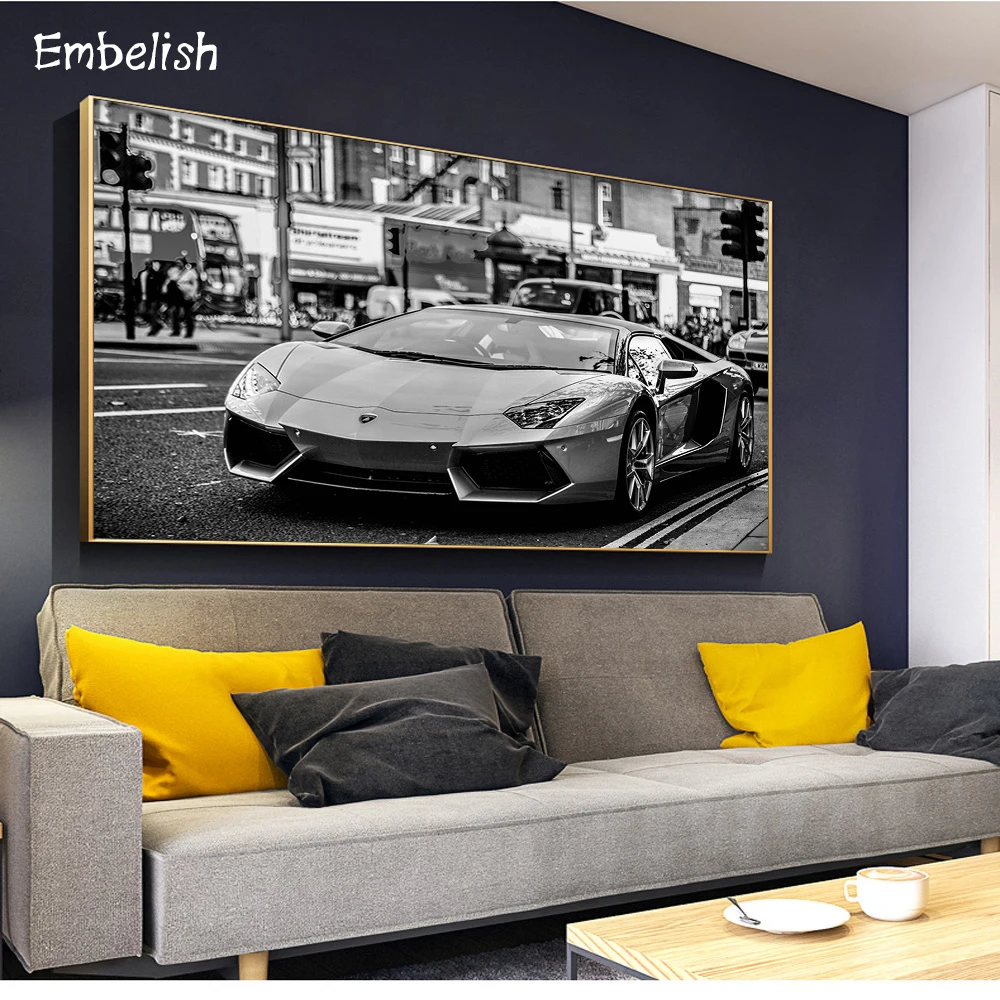 

Embelish 1 Pieces Cool Large Wall Art Pictures For Living Room Sports Car Modern Home Decor Posters HD Print Canvas Paintings