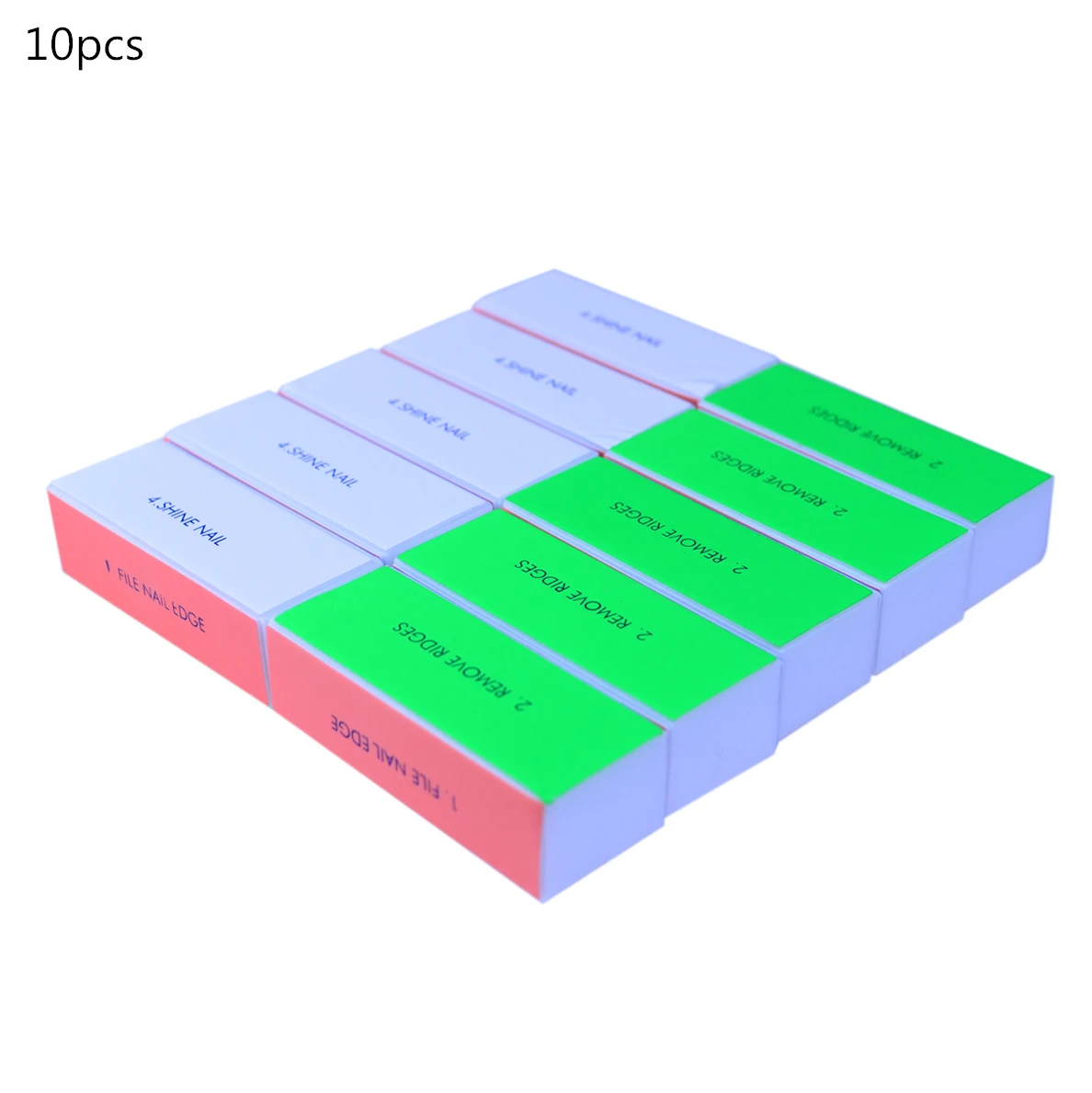 10pcs 10Pcs Nail Files 3 Face Gravel Block Sponge For Gel nail Polish Sanding Nail File Tools for Manicure Nail Art For Design - Цвет: 10pcs
