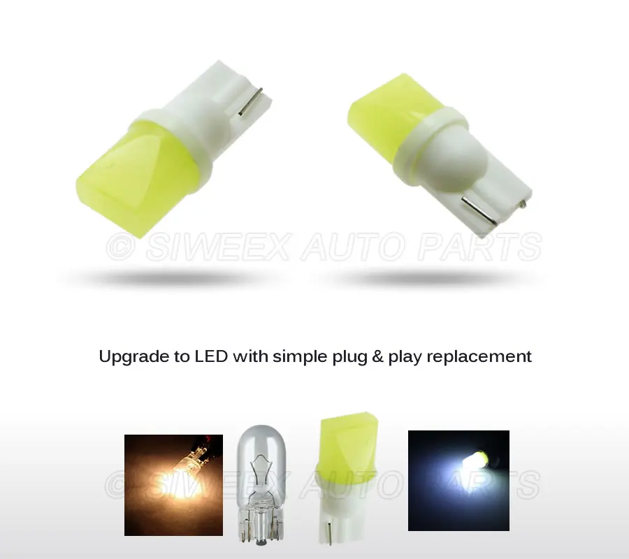 10 шт. T10 гнездо W5W 168 194 SMD COB светодиодный белые женские туфли на платформе и боковые