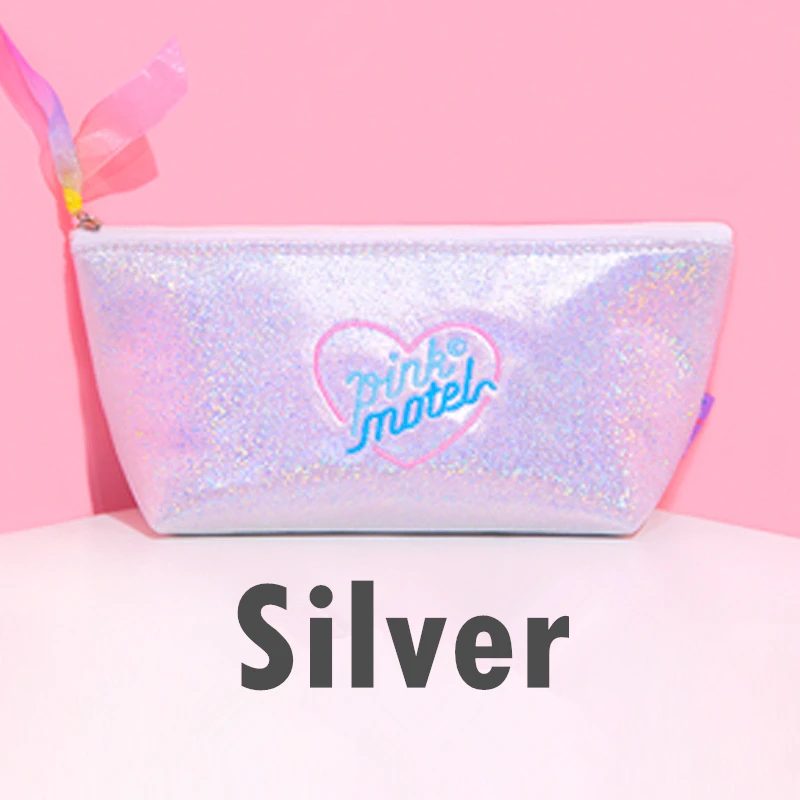 Love pencil case cosmetic bag simple girls large-capacity stationery Sequins Storage package | Канцтовары для офиса и дома