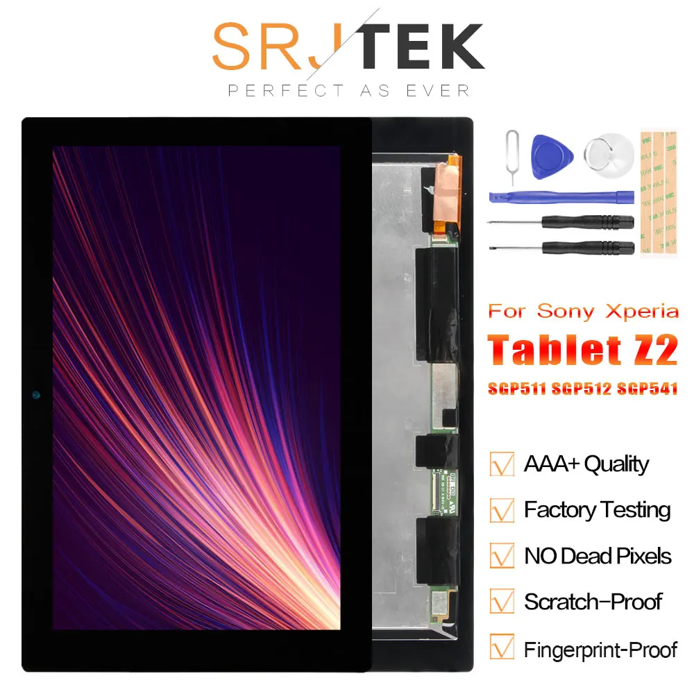 ЖК-дисплей SRJTEK Tablet Z2 для Sony Xperia Tablet Z2 SGP521, дисплей с сенсорным дигитайзером, сменный ЖК-матричный экран SGP511, SGP512, SGP541