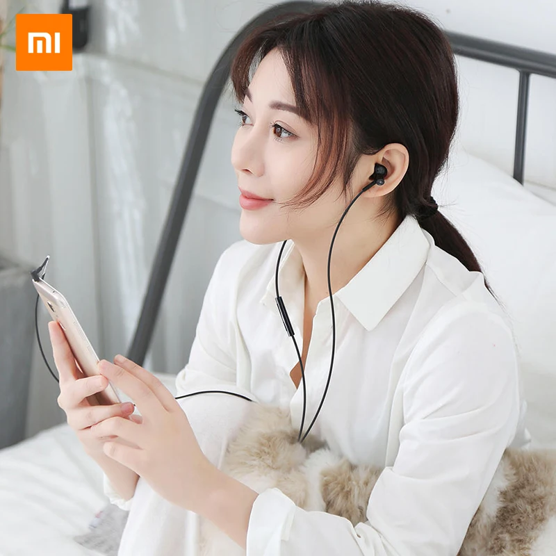 Xiaomi наушники Половина в ухо двойной драйвер блок динамик проводной управление с