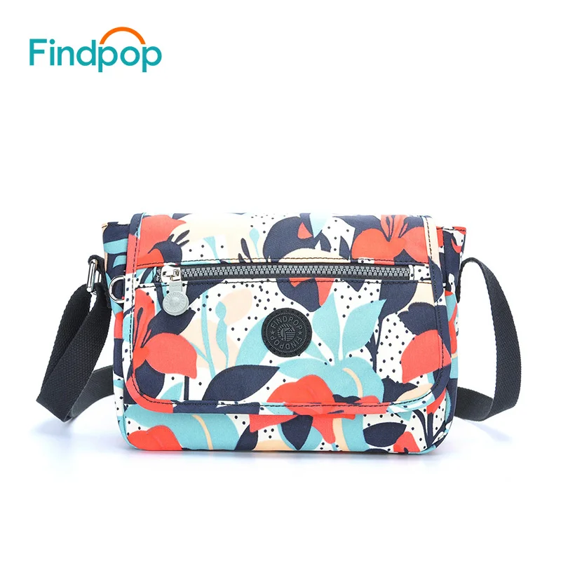 Findpop женская сумка через плечо с цветочным принтом 2018 модная Холщовая Сумка на