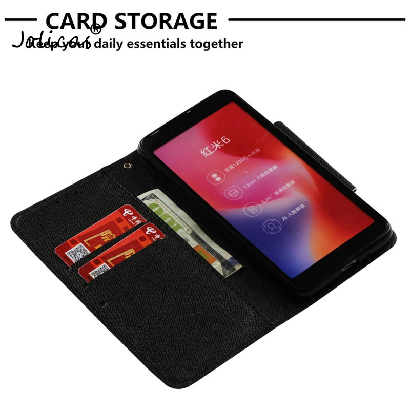 Большой Магнит Кнопка чехол для Xiaomi Redmi 6 32 GB 64 PU Кожаные чехлы M1804C3DG M1804C3DH полный