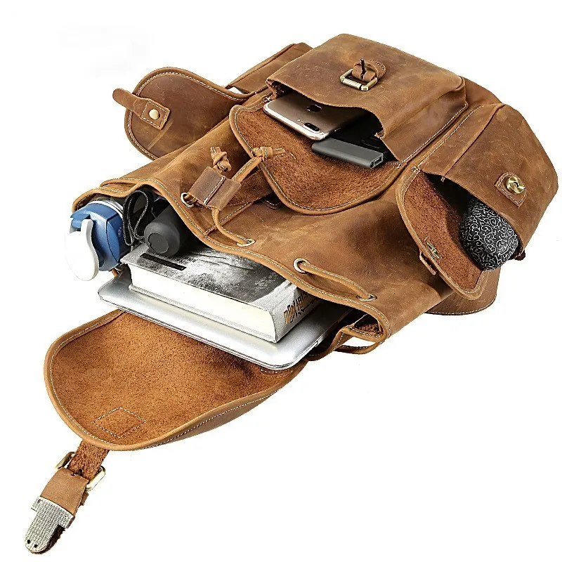 Роскошный итальянский дорожный рюкзак Tiding из коровьей кожи для мужчин и женщин