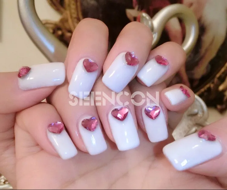 Япония nail art 10 шт./лот 6 мм надписи Sweet Love Heart Стразы для маникюра, высшее качество, аксессуары со стразами с плоской задней частью