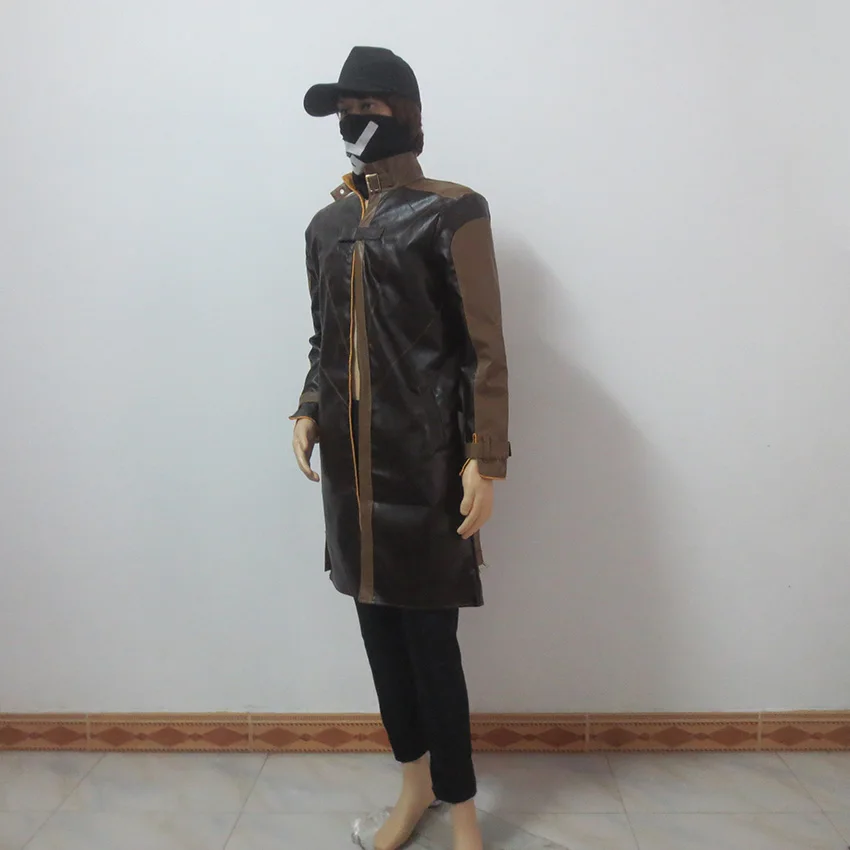 Watch Dogs Aiden Pearce косплей костюм пальто+ брюки+ шляпа+ маска