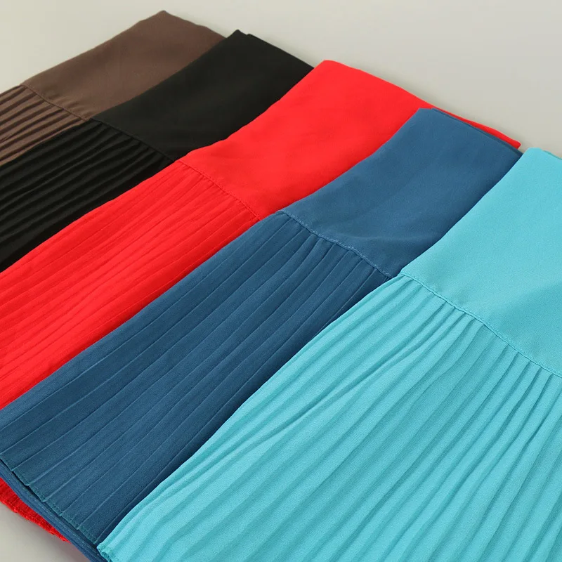 70*185CM Muslim Women Headscarf Plain Chiffon Crinkle Hijab Islamic foulard Shawls and Wraps femme musulman Arab Head Scarves |
