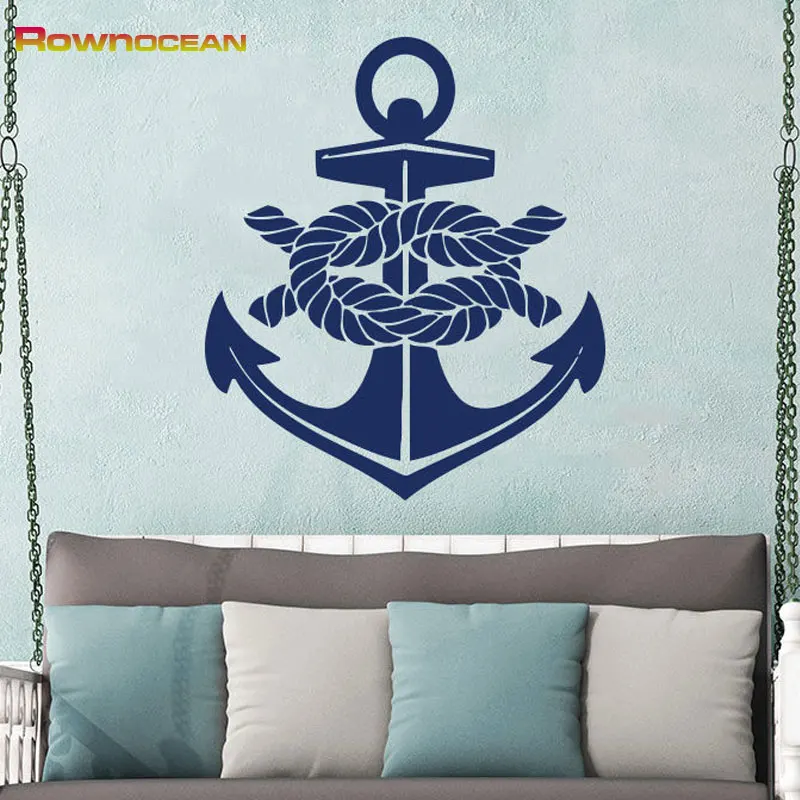 ROWNOCEAN морских домашний декор с рисунком якоря Настенные наклейки для украшения