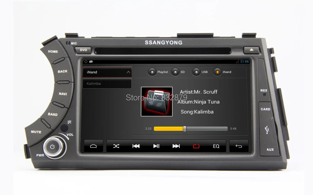 Бесплатная Доставка емкостный Cortex A9 Dual-Core Pure Android 4.4.4 Автомобиля DVD GPS Для Ssangyong Actyon