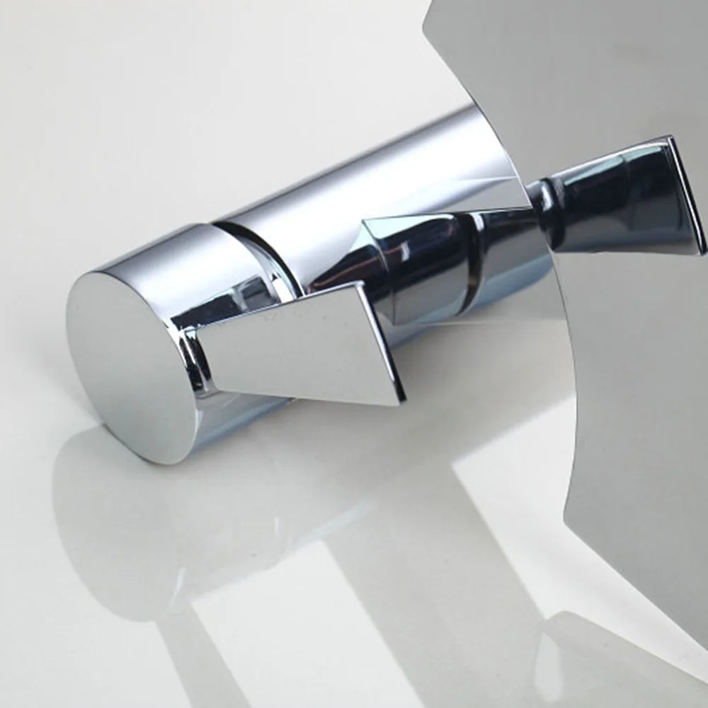 

Special Difference Waterfall Basin Faucet Chrome Polished Single Handle Ceramic Hot Cold Water Excellent Basin Faucet